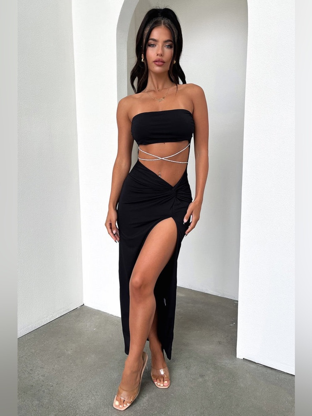 Thatssofetch Zeilie Midi Dress - Black